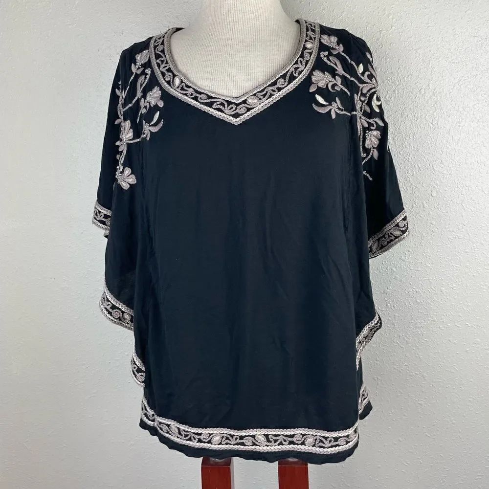 INC International Concepts Short Sleeve Tunic Top Size 0X EUC